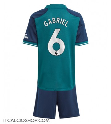 Arsenal Gabriel Magalhaes #6 Terza Maglia Bambino 2023-24 Manica Corta (+ Pantaloni corti)